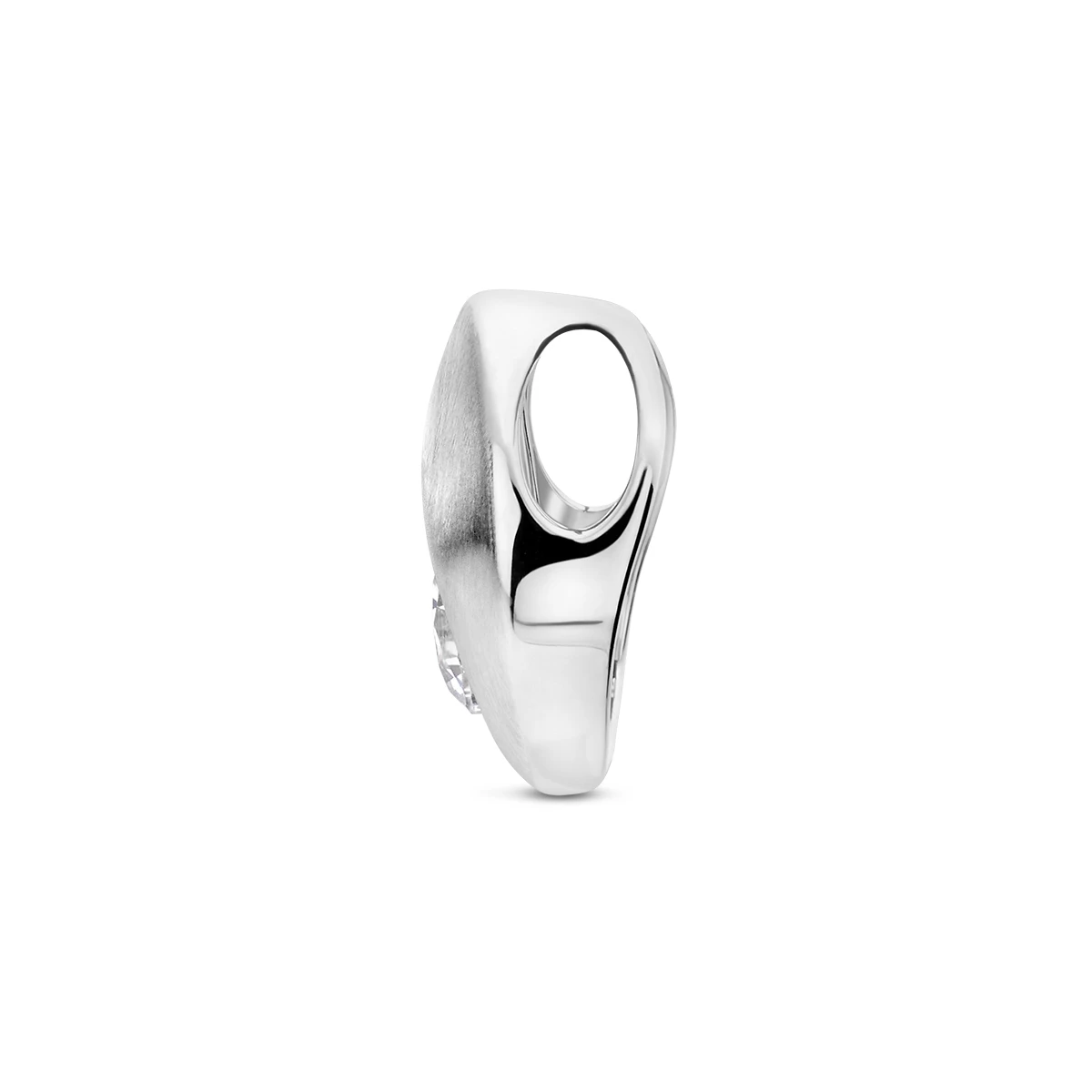 hanger druppel zirkonia poli/mat 11 mm zilver gerhodineerd