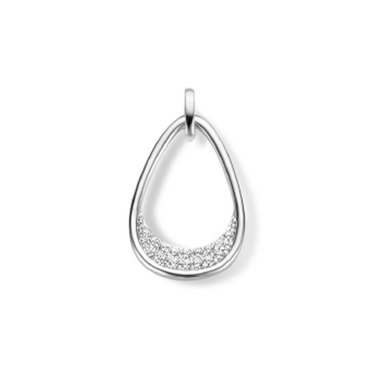 hanger druppel zirkonia zilver gerhodineerd