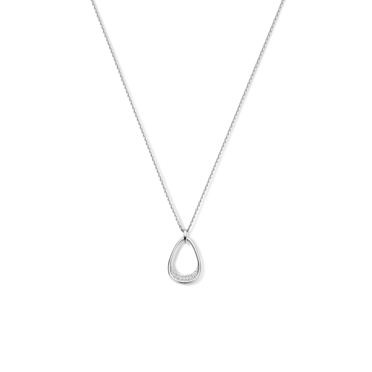hanger druppel zirkonia zilver gerhodineerd