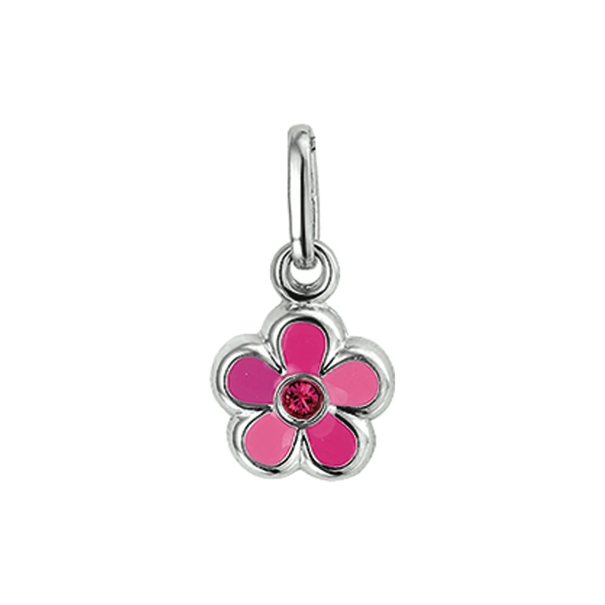hanger emaille bloem 11 mm zilver gerhodineerd