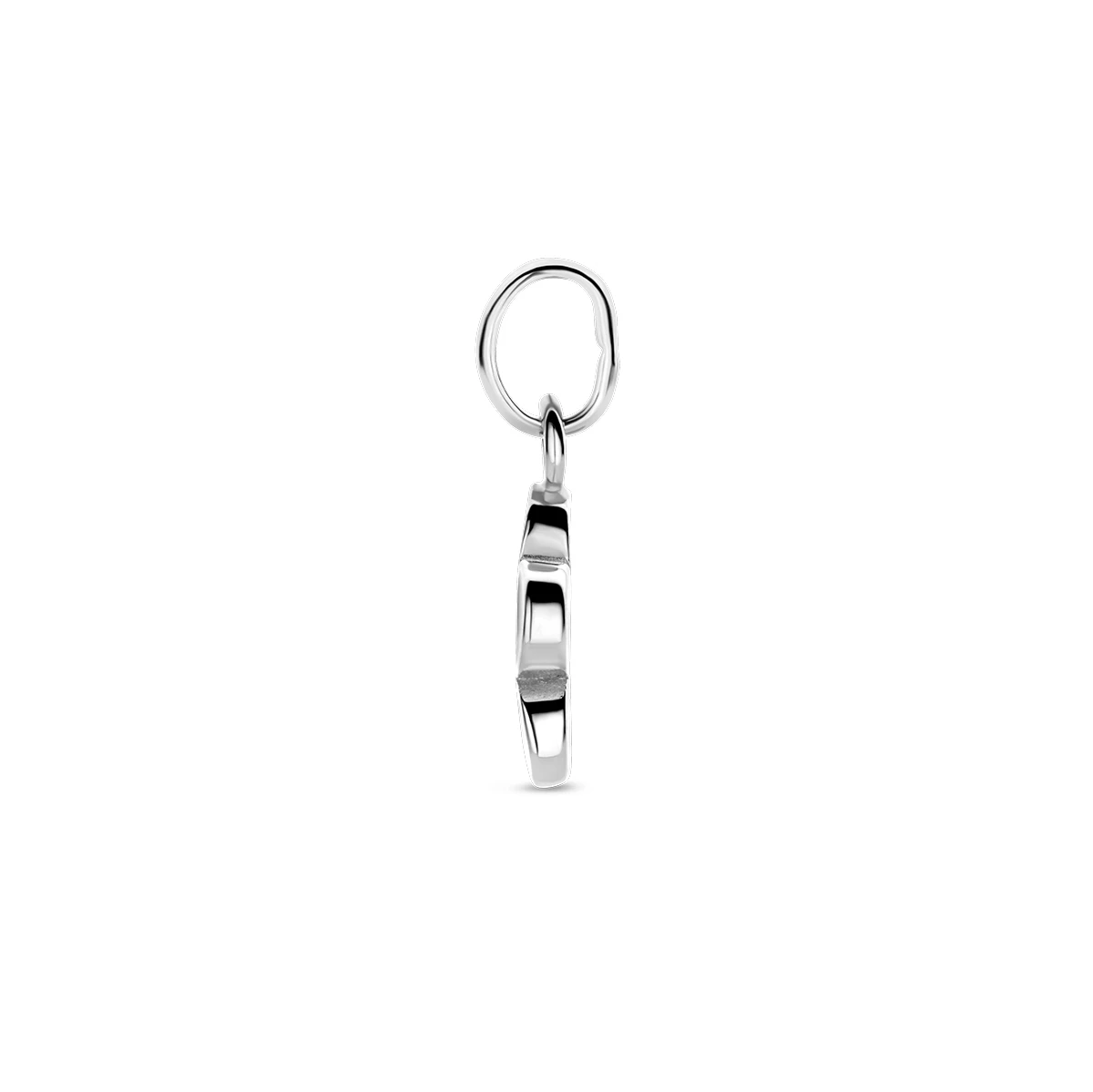 hanger emaille bloem zilver gerhodineerd