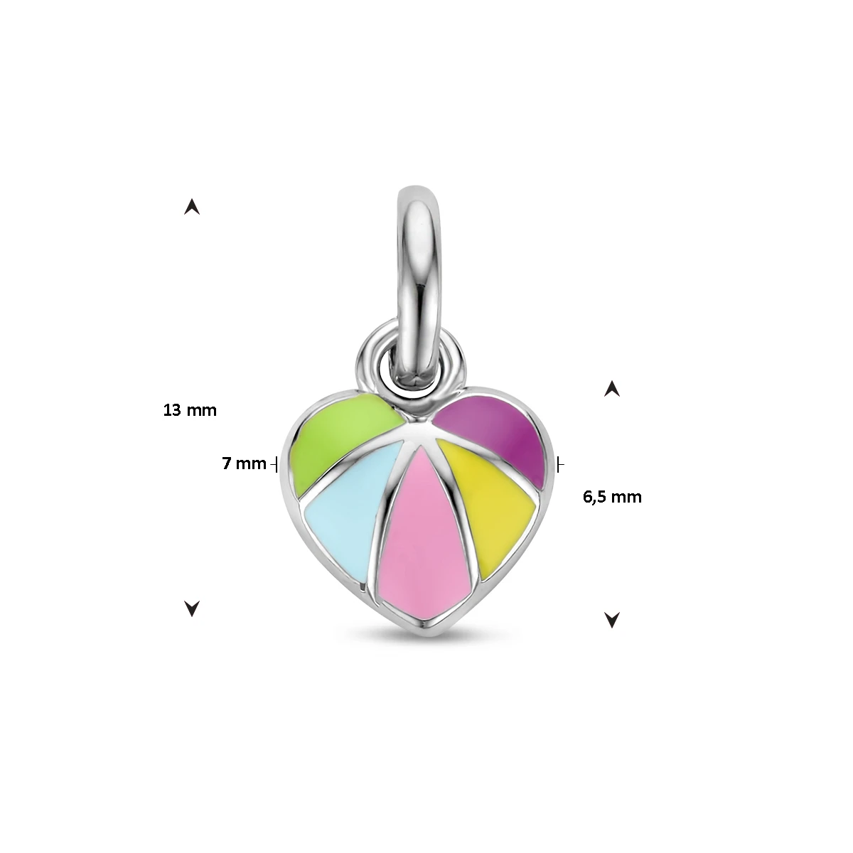 hanger emaille hart zilver gerhodineerd