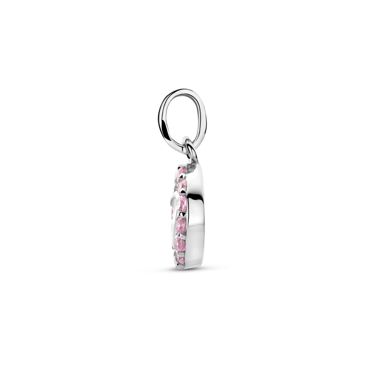 hanger emaille hart zirkonia 15 mm zilver gerhodineerd