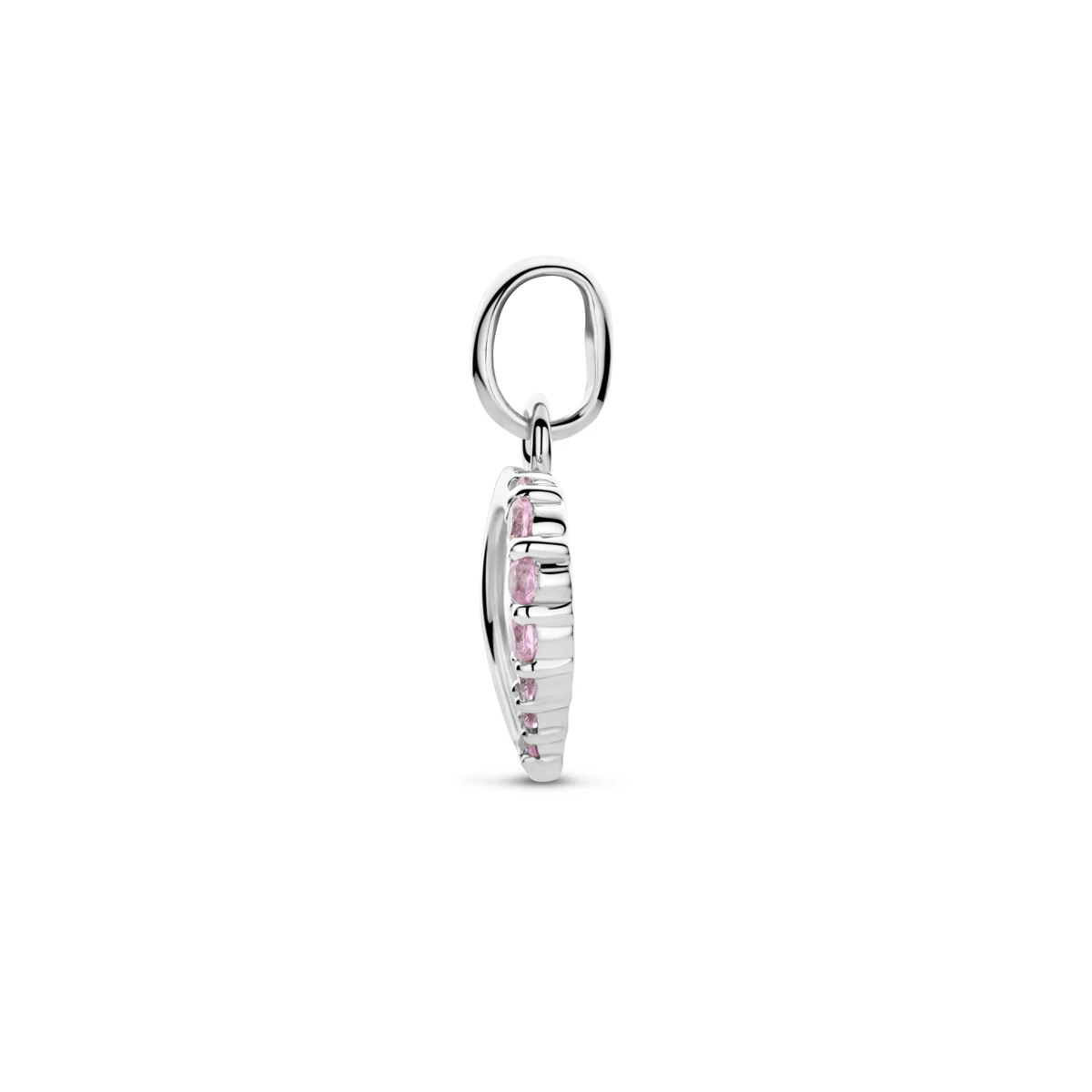 hanger emaille hart zirkonia 15 mm zilver gerhodineerd