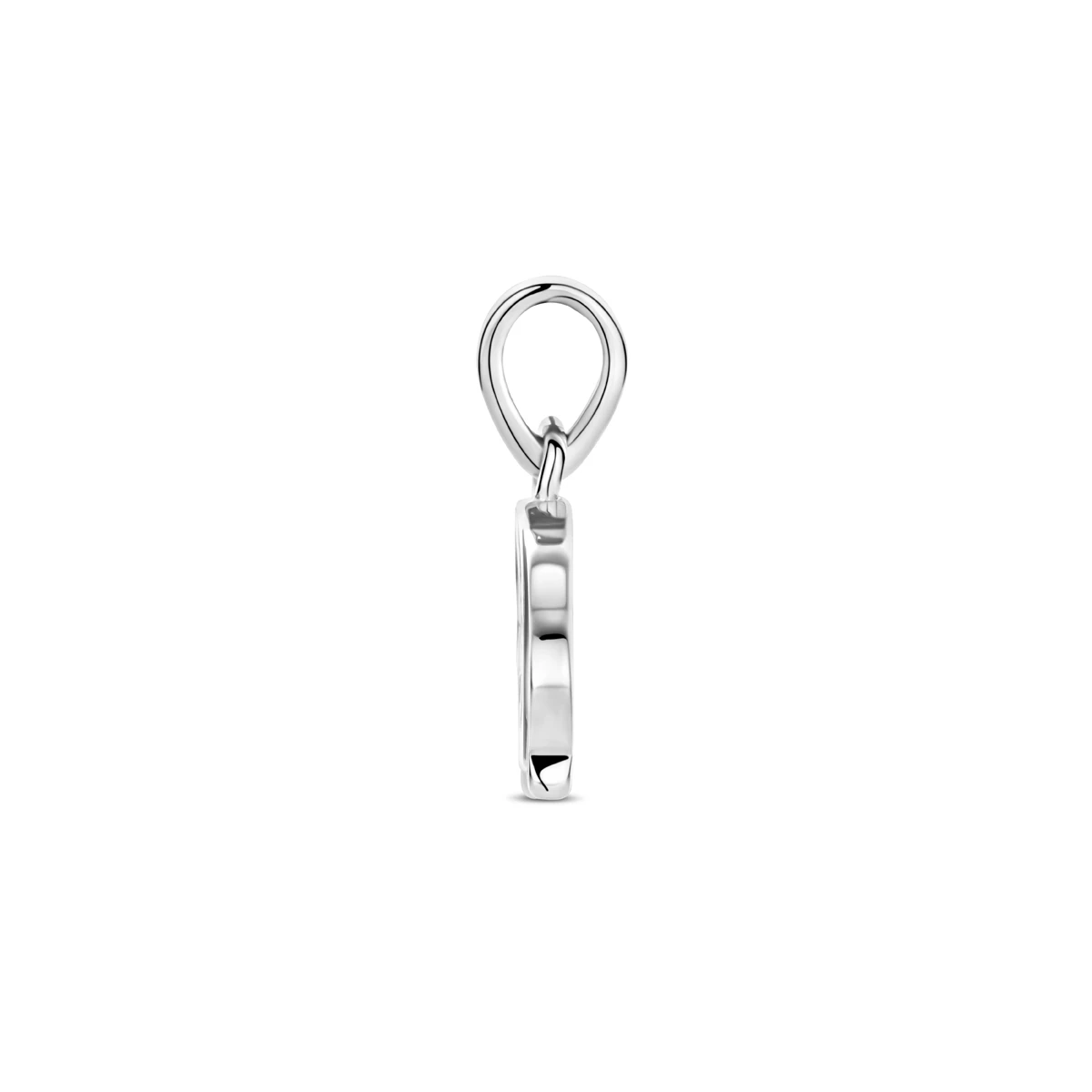 hanger emaille hond 14 mm zilver gerhodineerd