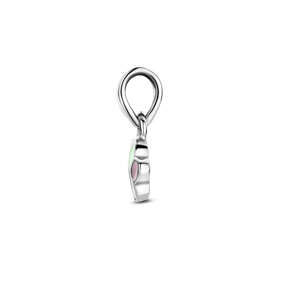 hanger emaille hondenpoot 12 mm zilver gerhodineerd