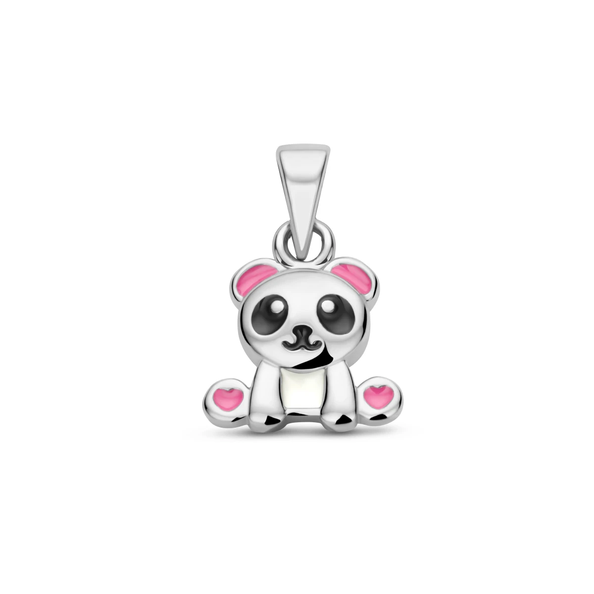 hanger emaille panda zilver gerhodineerd