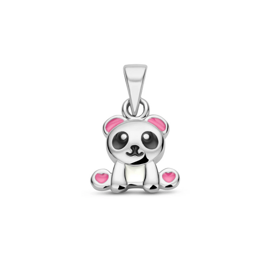 hanger emaille panda zilver gerhodineerd
