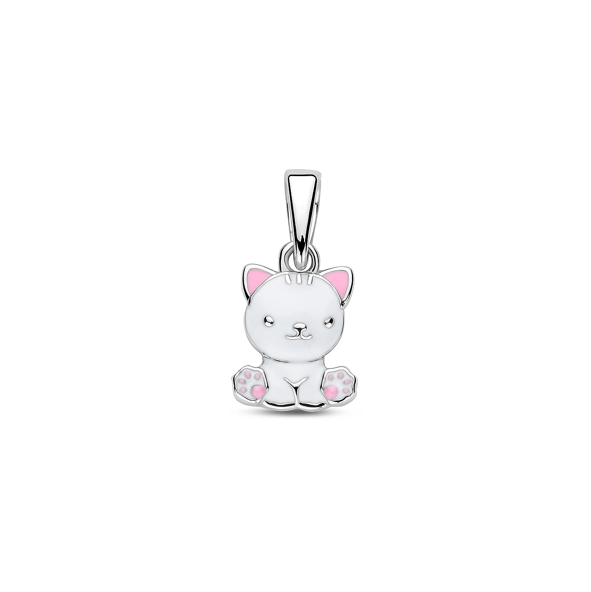 hanger emaille poes 16 mm zilver gerhodineerd