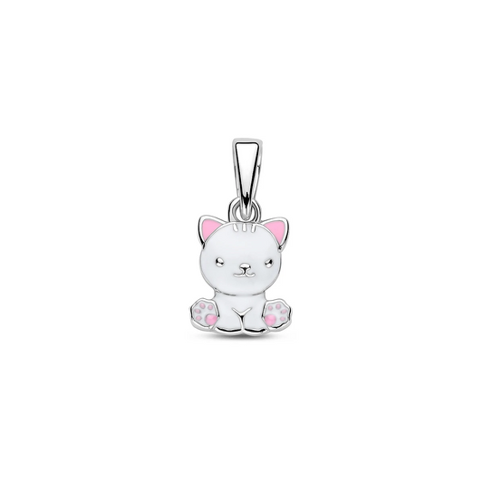 hanger emaille poes 16 mm zilver gerhodineerd