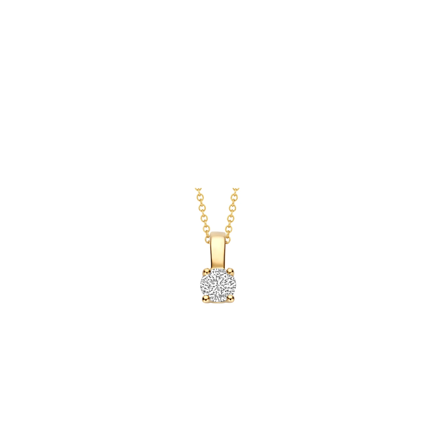 Hanger Geelgoud (14k) met Lab grown Diamant
