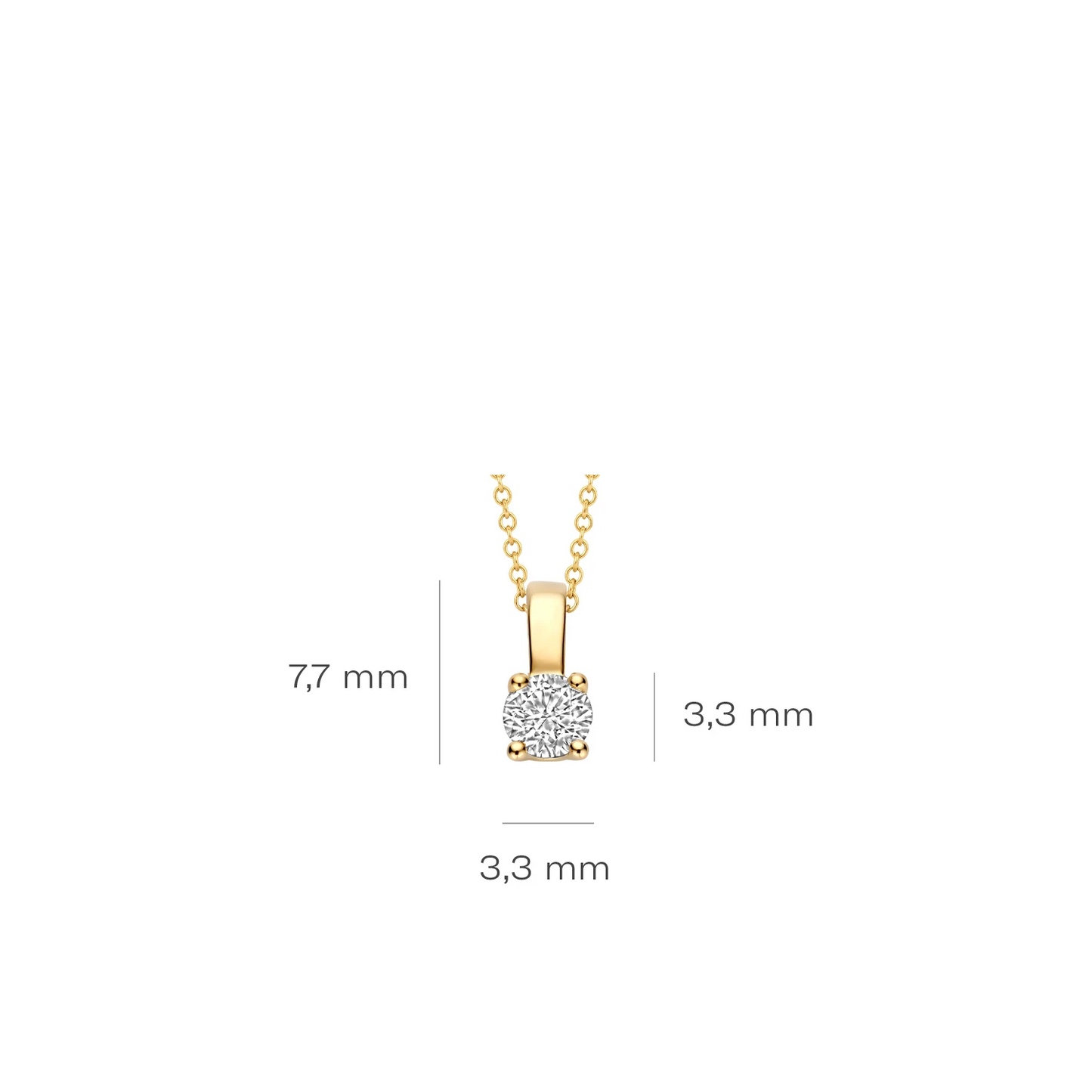 Hanger Geelgoud (14k) met Lab grown Diamant
