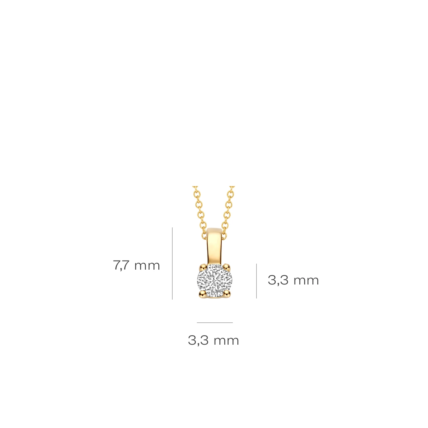 Hanger Geelgoud (14k) met Lab grown Diamant