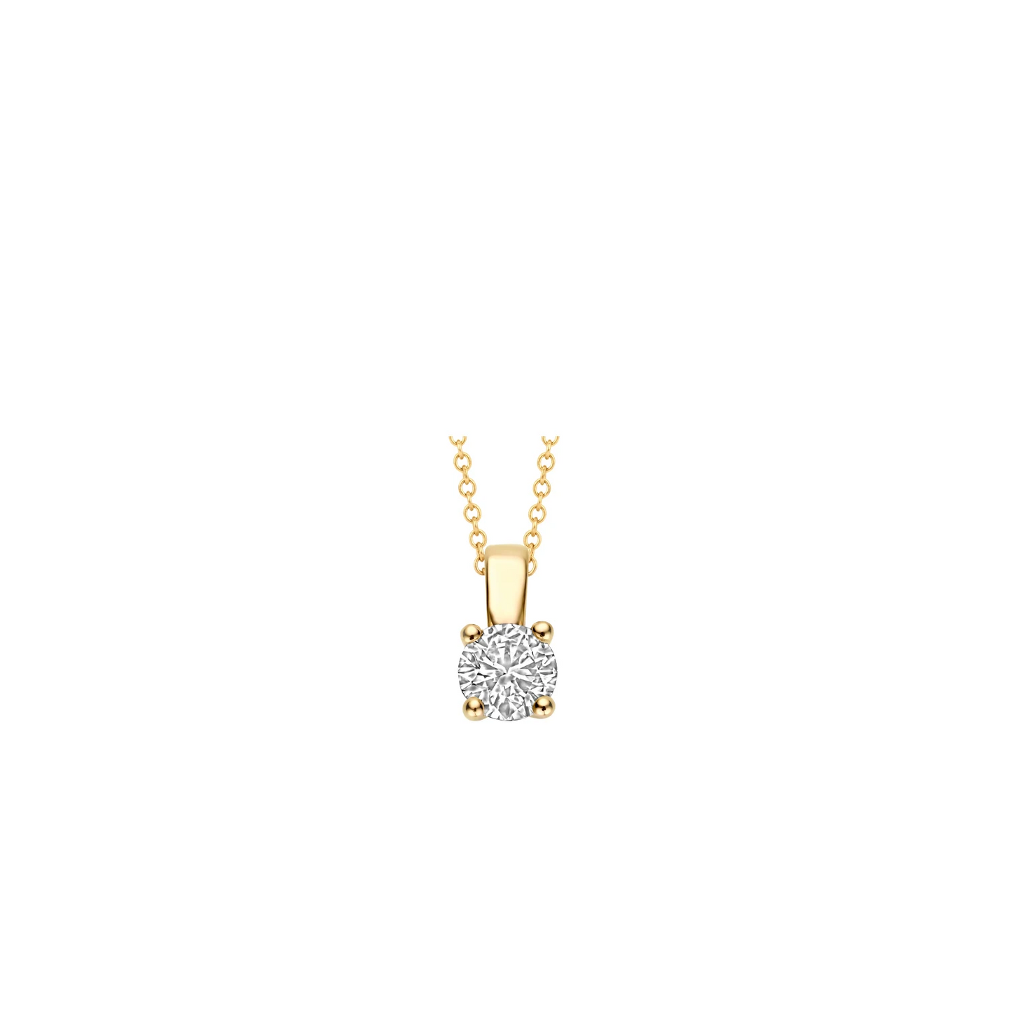 Hanger Geelgoud (14k) met Lab grown Diamant