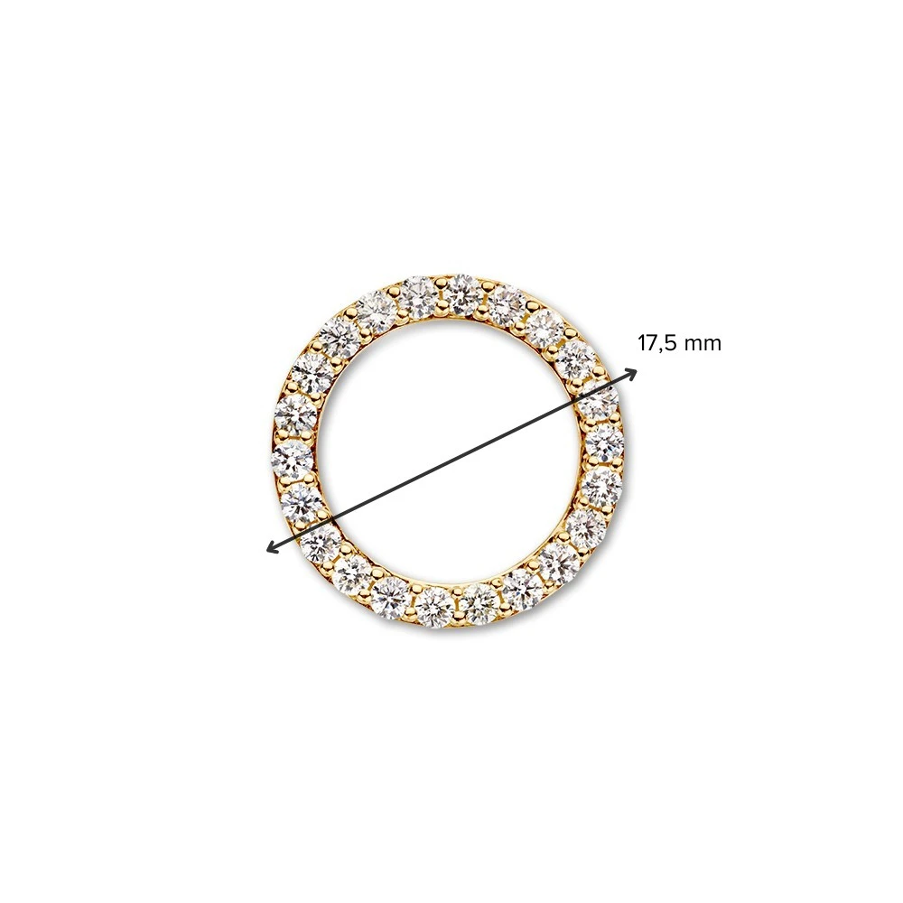 Hanger geelgoud briljant 0,74 crt.