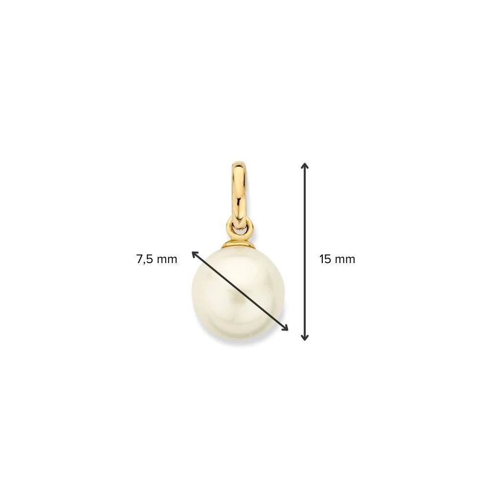 Hanger geelgoud parel