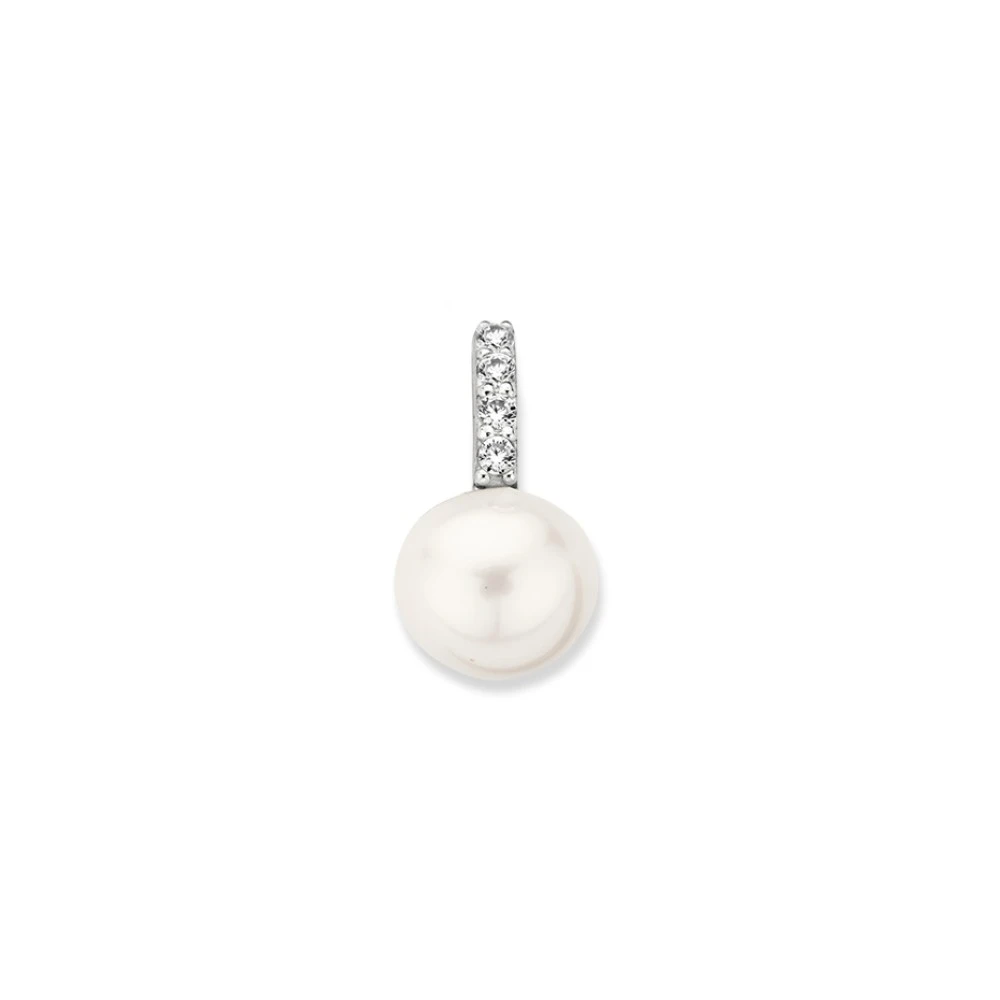 Hanger geelgoud parel/zirkonia