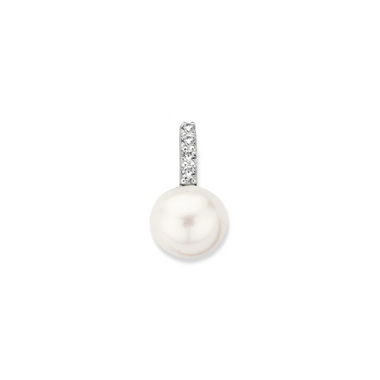 Hanger geelgoud parel/zirkonia