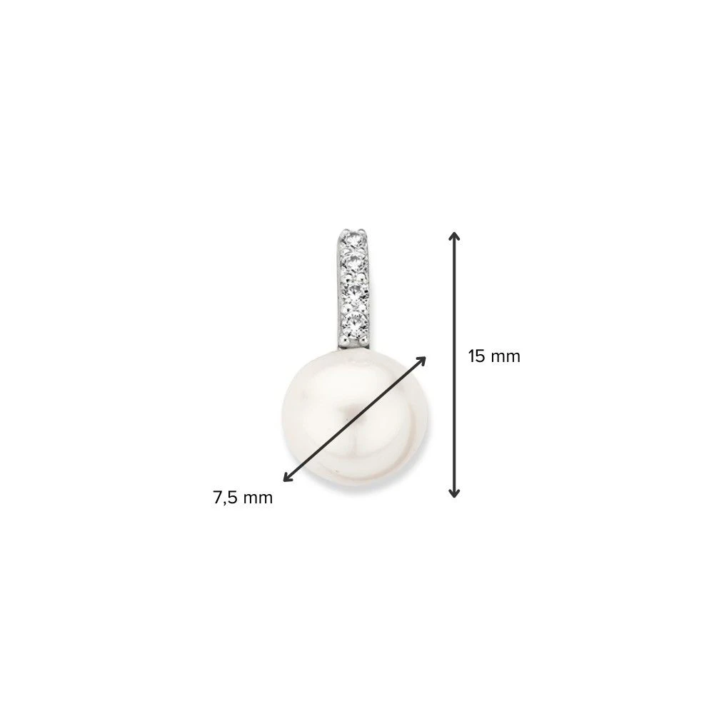 Hanger geelgoud parel/zirkonia
