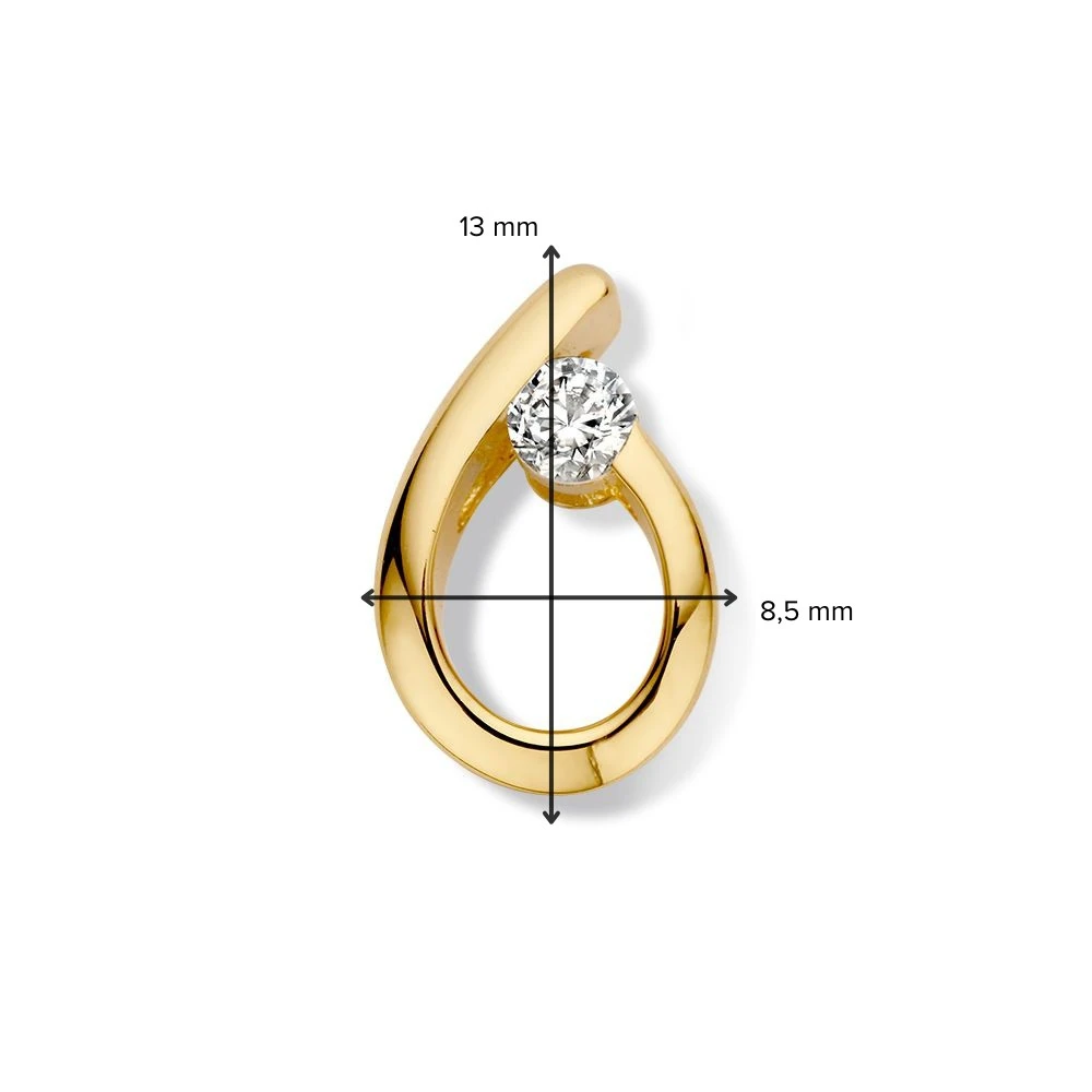 Hanger geelgoud zirkonia