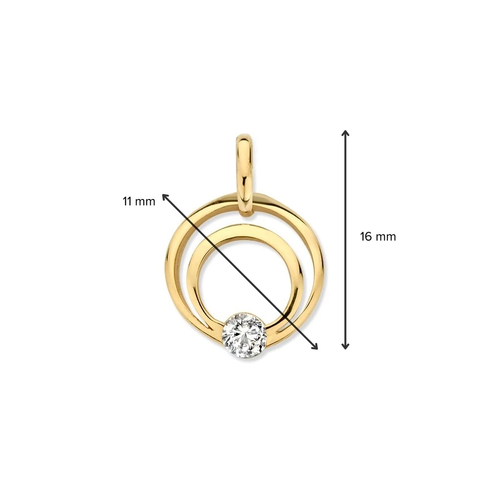 Hanger geelgoud zirkonia