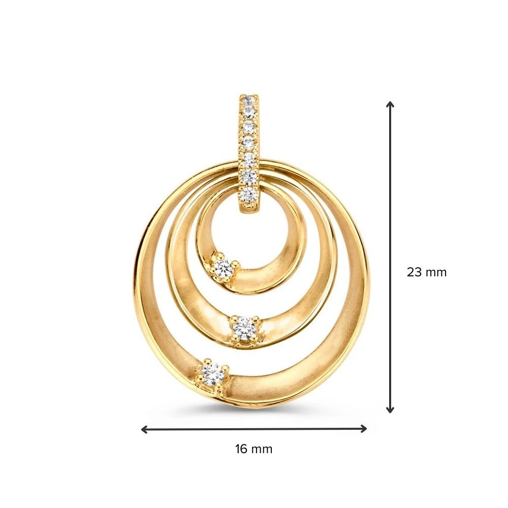 Hanger geelgoud zirkonia