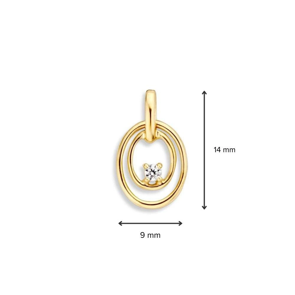 Hanger geelgoud zirkonia