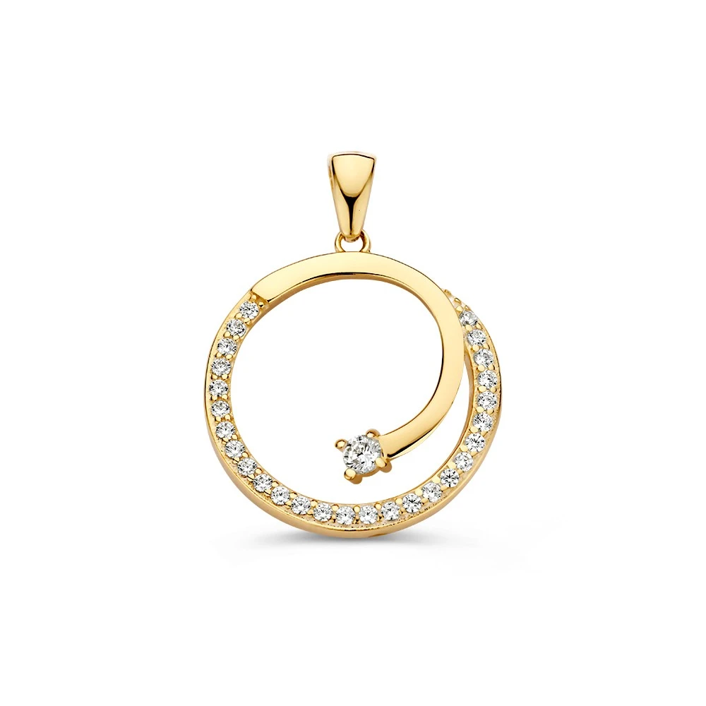 Hanger geelgoud zirkonia