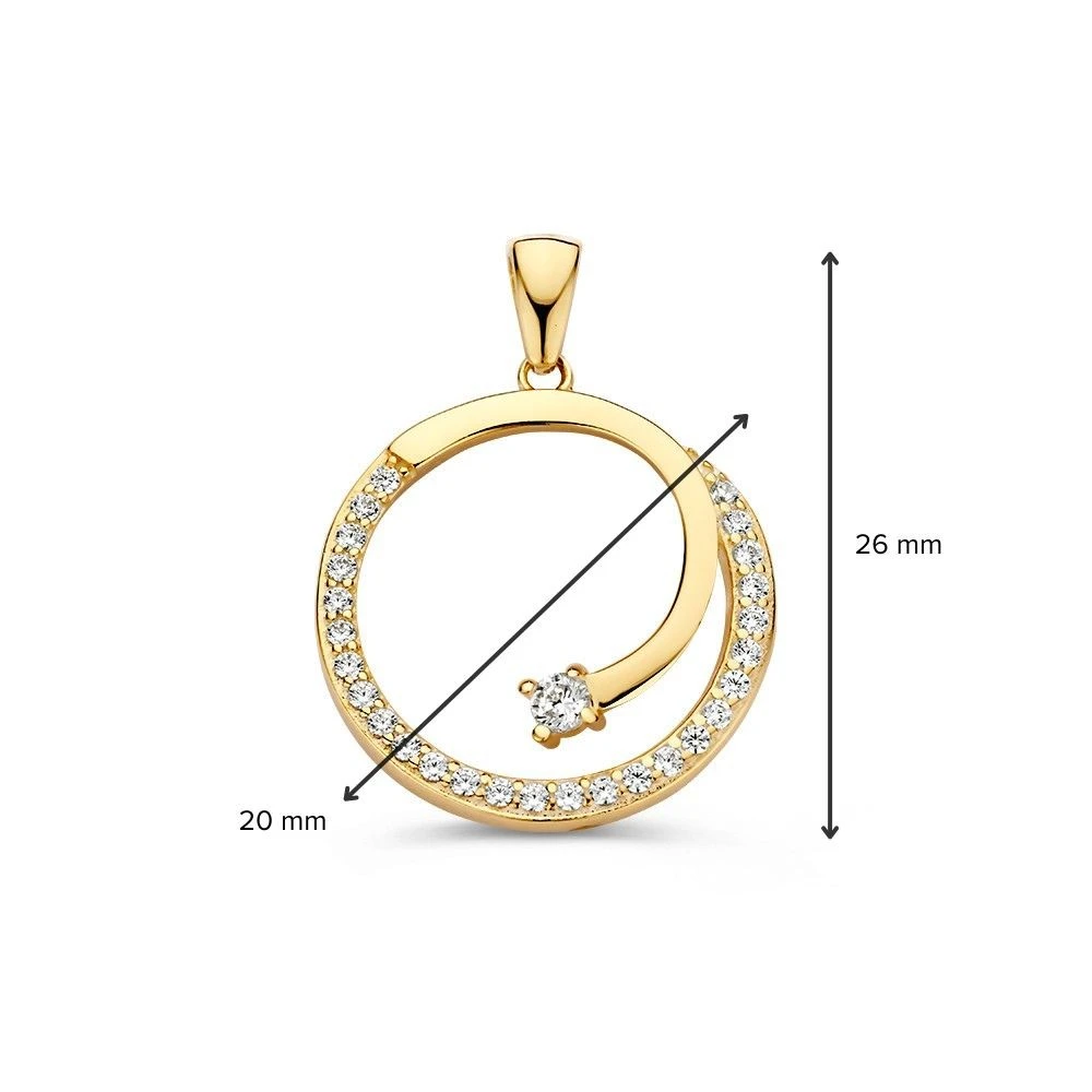 Hanger geelgoud zirkonia