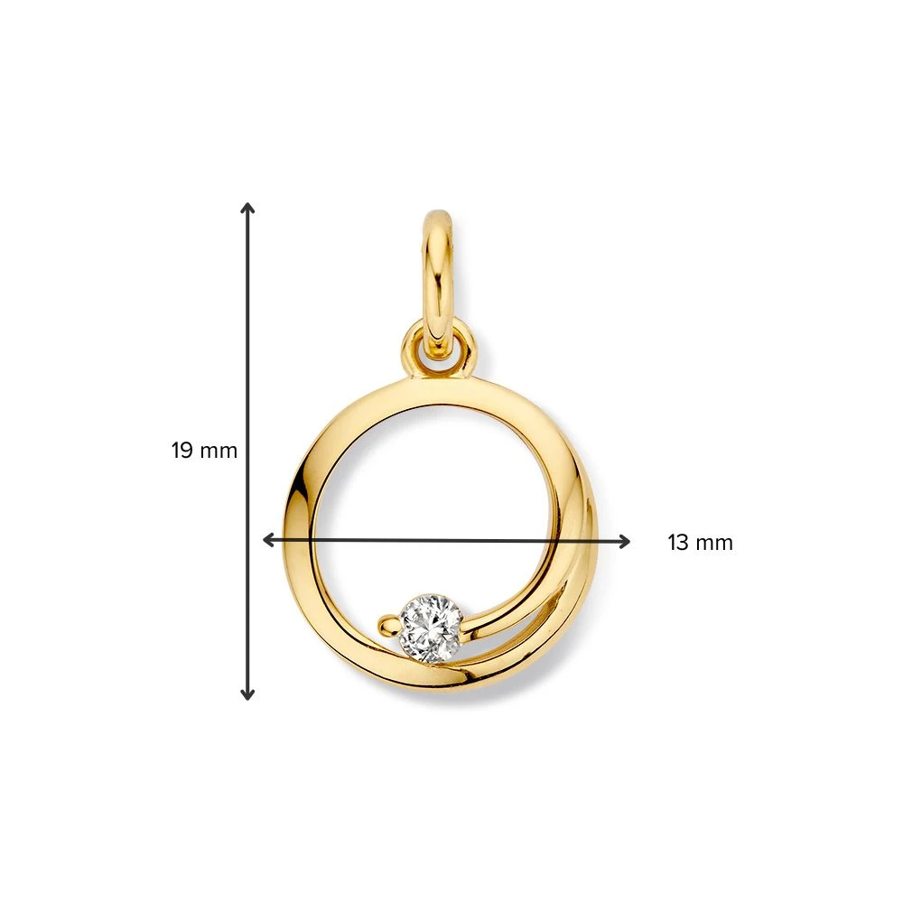Hanger geelgoud zirkonia