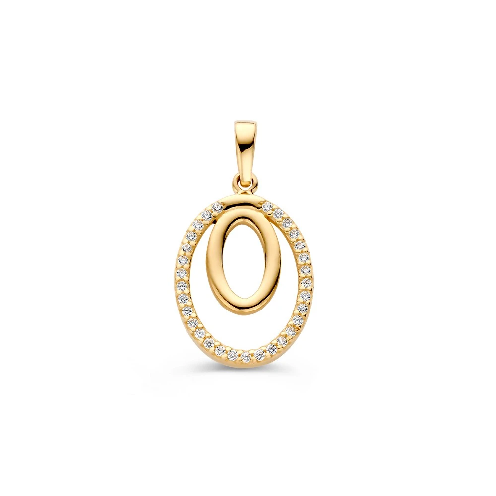 Hanger geelgoud zirkonia