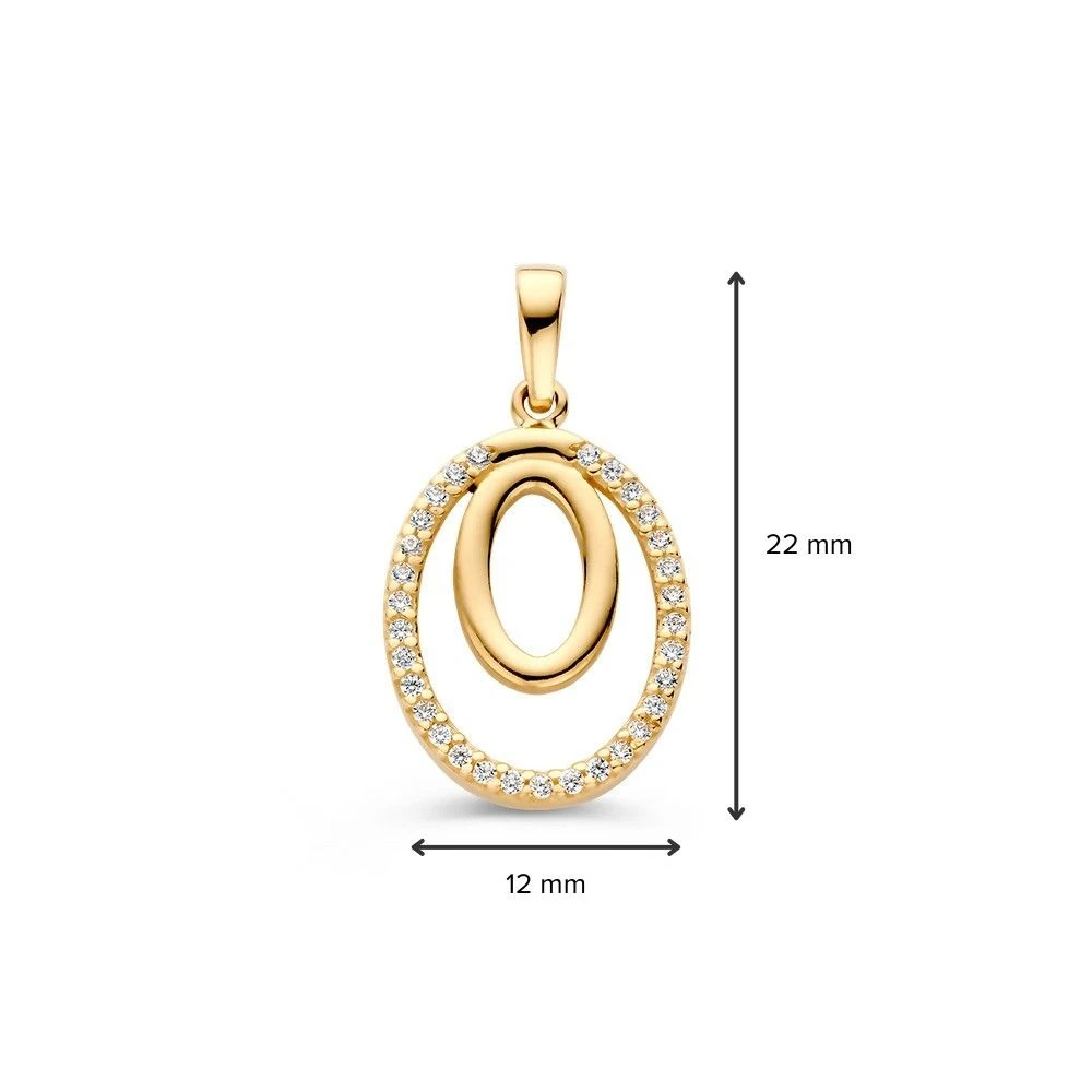 Hanger geelgoud zirkonia