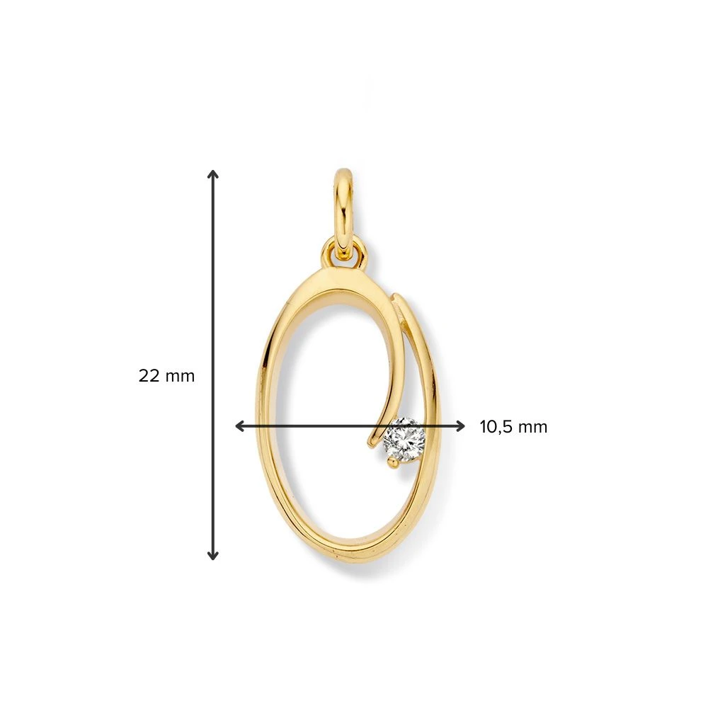 Hanger geelgoud zirkonia