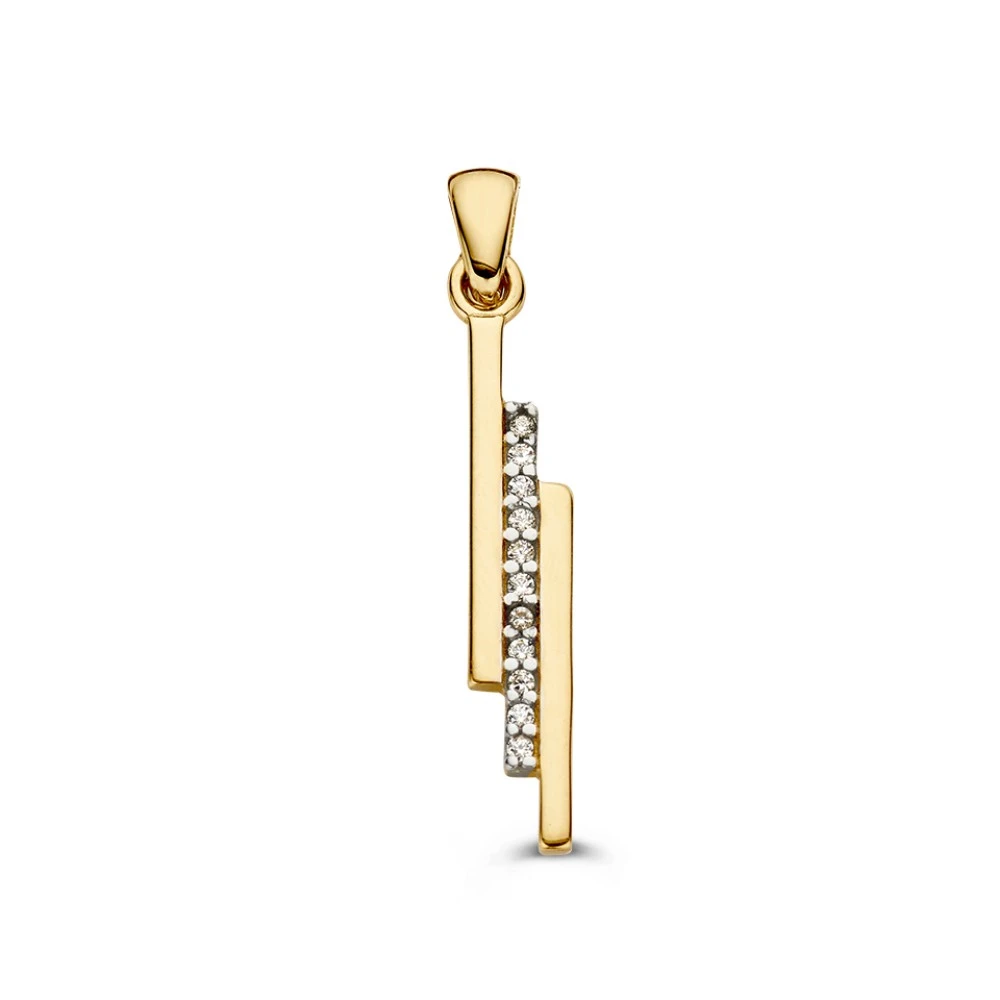 Hanger geelgoud zirkonia