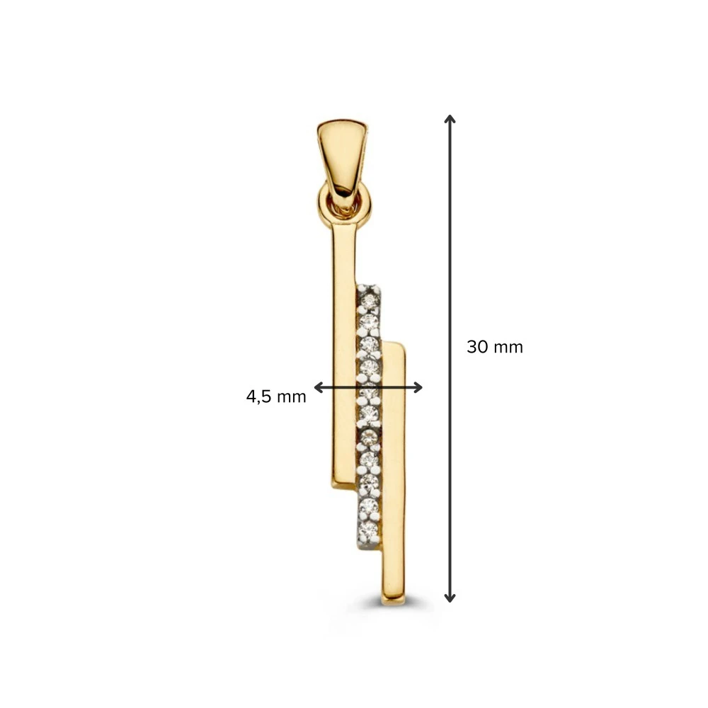 Hanger geelgoud zirkonia