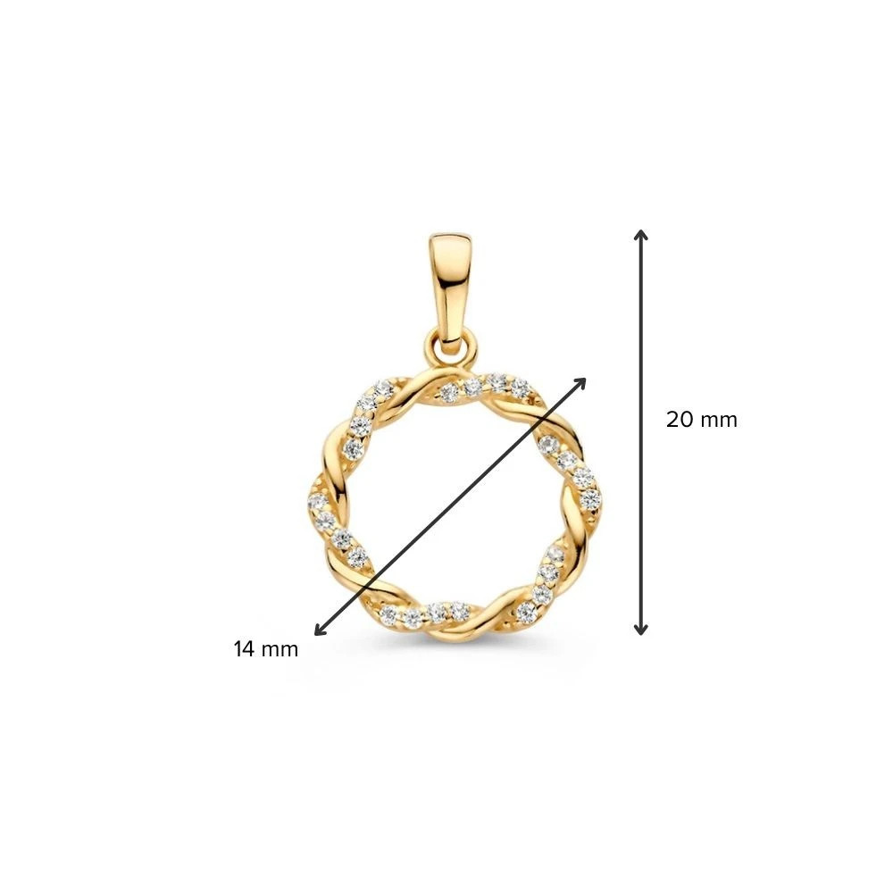 Hanger geelgoud zirkonia