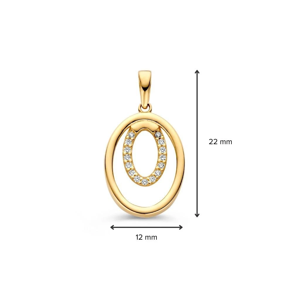 Hanger geelgoud zirkonia