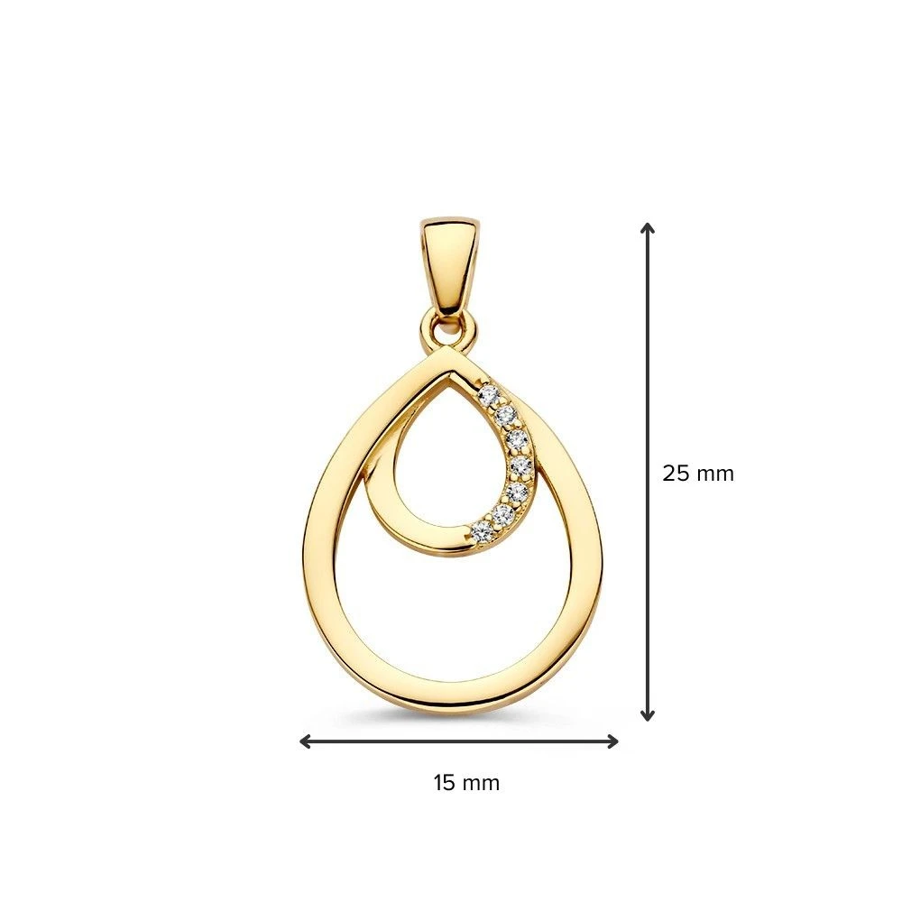 Hanger geelgoud zirkonia