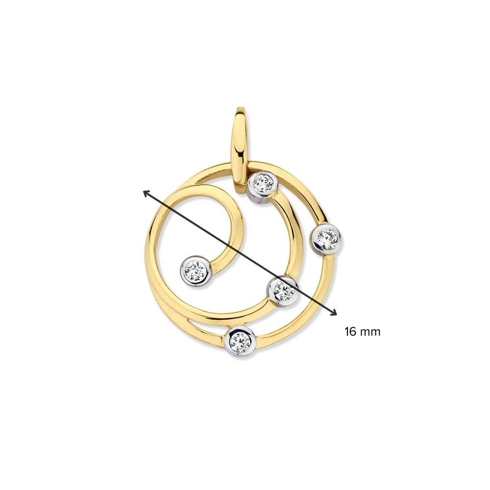 Hanger geelgoud zirkonia