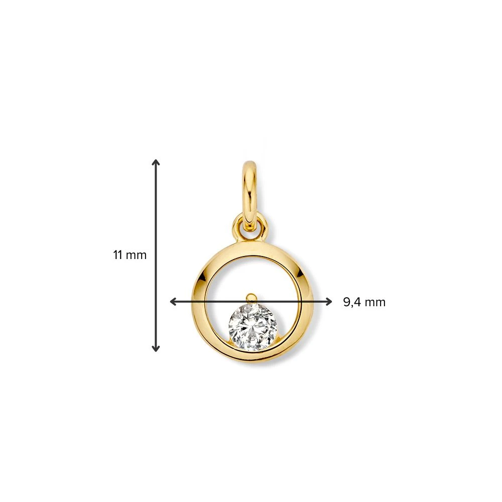 Hanger geelgoud zirkonia