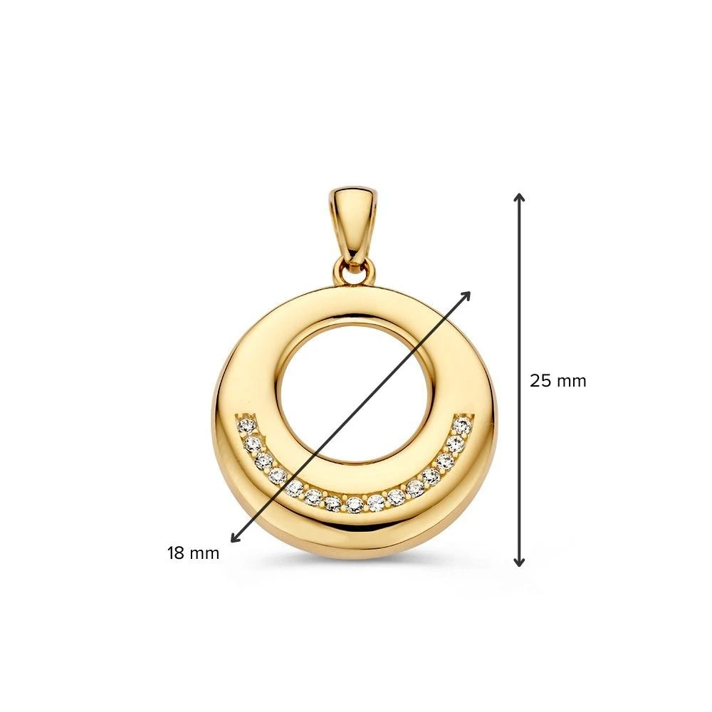 Hanger geelgoud zirkonia