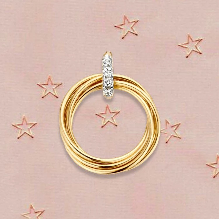 Hanger geelgoud zirkonia