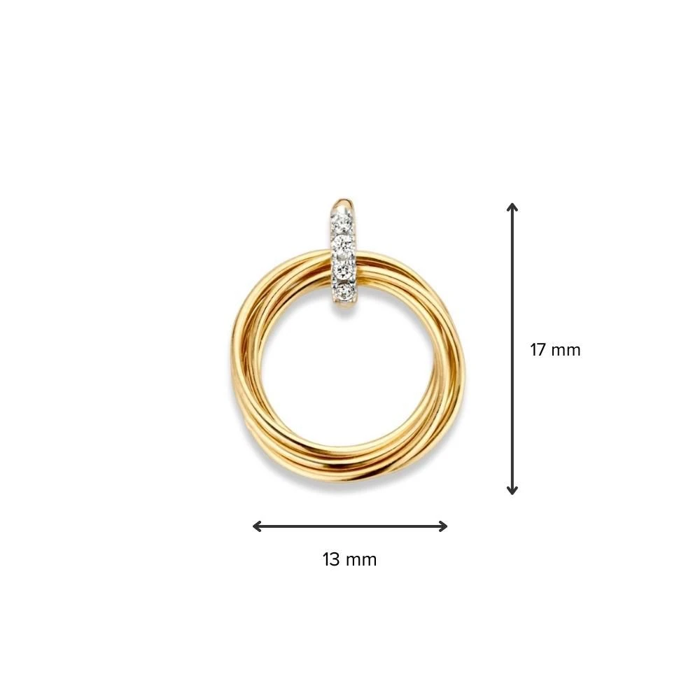 Hanger geelgoud zirkonia