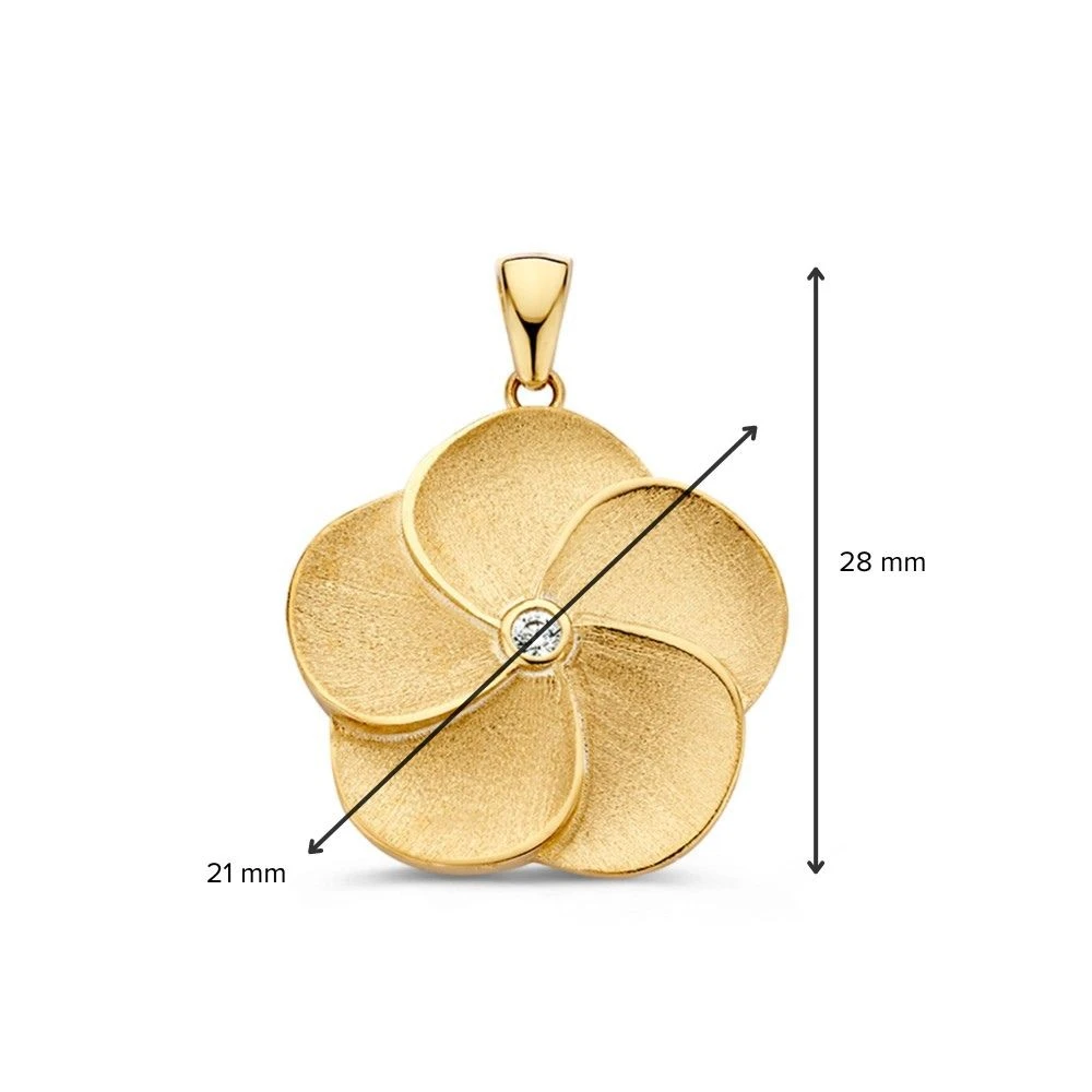 Hanger geelgoud zirkonia