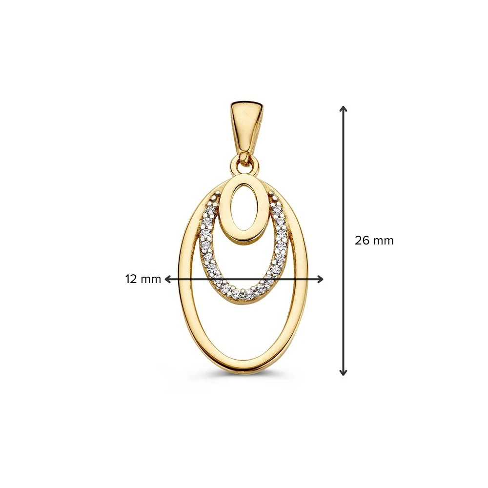 Hanger geelgoud zirkonia