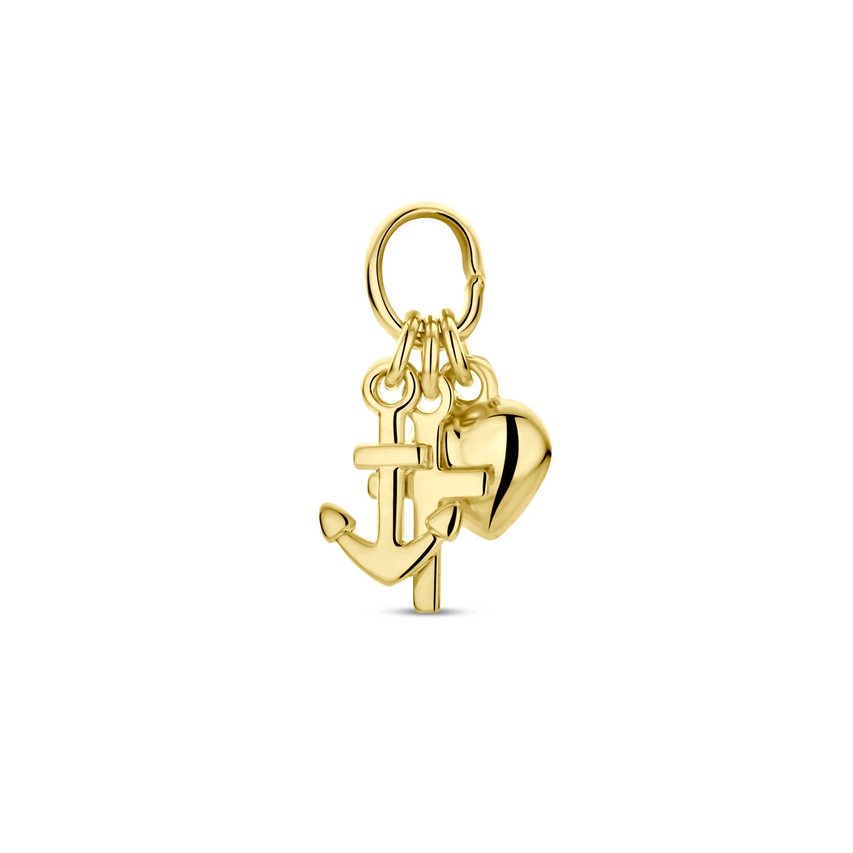 hanger geloof, hoop en liefde 15 mm 14K geelgoud