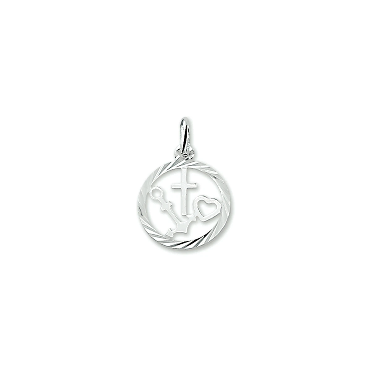 hanger geloof, hoop en liefde gediamanteerd zilver gerhodineerd