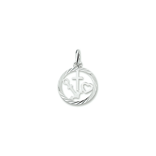 hanger geloof, hoop en liefde gediamanteerd zilver gerhodineerd