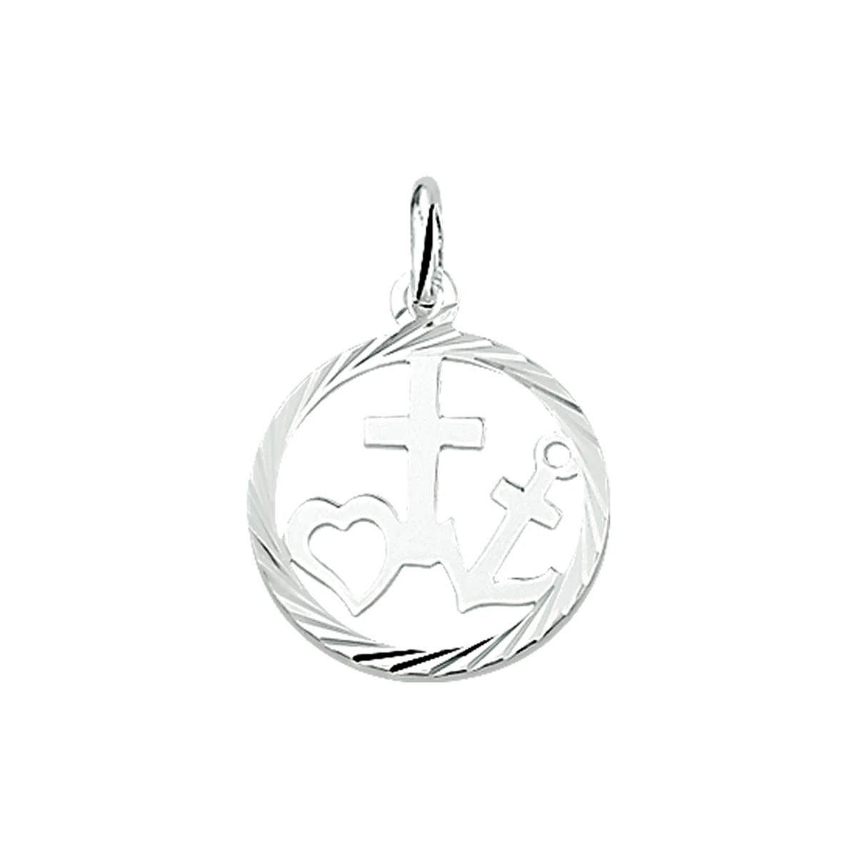 hanger geloof, hoop en liefde gediamanteerd zilver wit