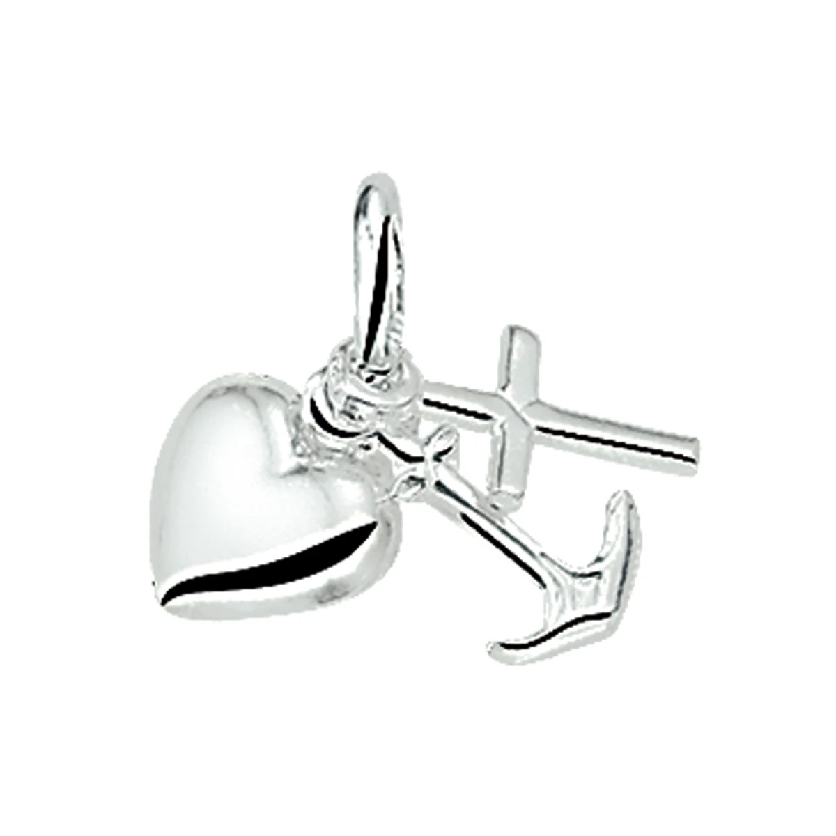 hanger geloof, hoop en liefde zilver gerhodineerd